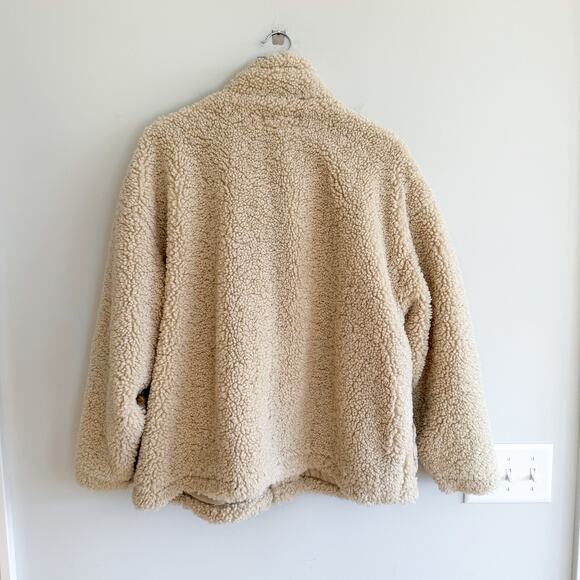 BLANKNYC Fuzzy Wuzzy Corduroy Sherpa Mix Trucker Jacket Cream M - Picture 2 of 10